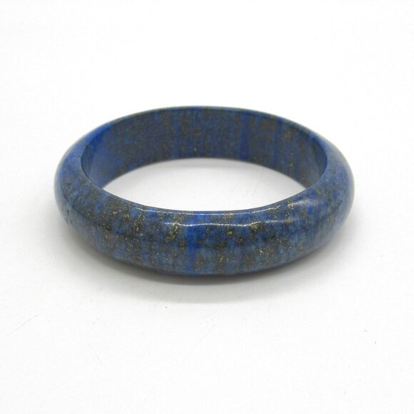 Lapis Lazuli Bangle Blue Bracelet 67 mm 8" Inner Circ. Solid - Picture 8 of 11